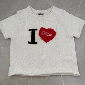 Fallett White knit short sleeve top